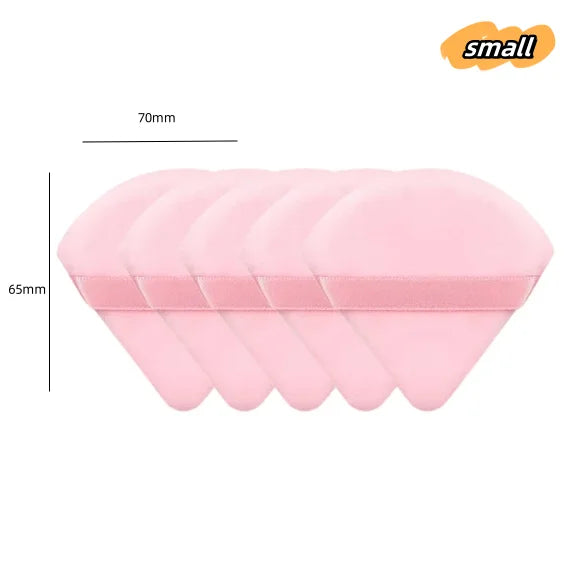 1/2/5 Pcs Large Grey Black Tongue Water Drop Powder Puff Setting Loose Powder Flocking Soft Cosmetic Triangle Pointed Makeup Tool - Hiccupzz