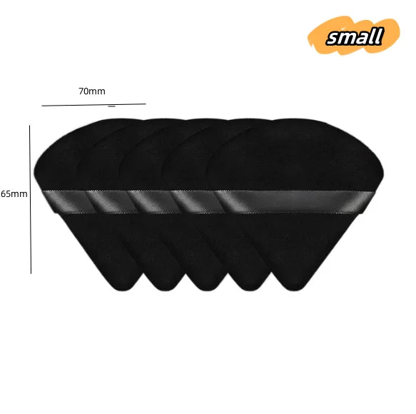 1/2/5 Pcs Large Grey Black Tongue Water Drop Powder Puff Setting Loose Powder Flocking Soft Cosmetic Triangle Pointed Makeup Tool - Hiccupzz