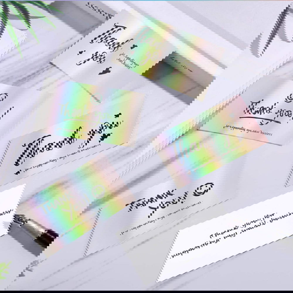 1/20 Pcs Laser Rainbow Thank You Cards: Perfect for Weddings, Business, Graduation, and Gift Packaging - Hiccupzz