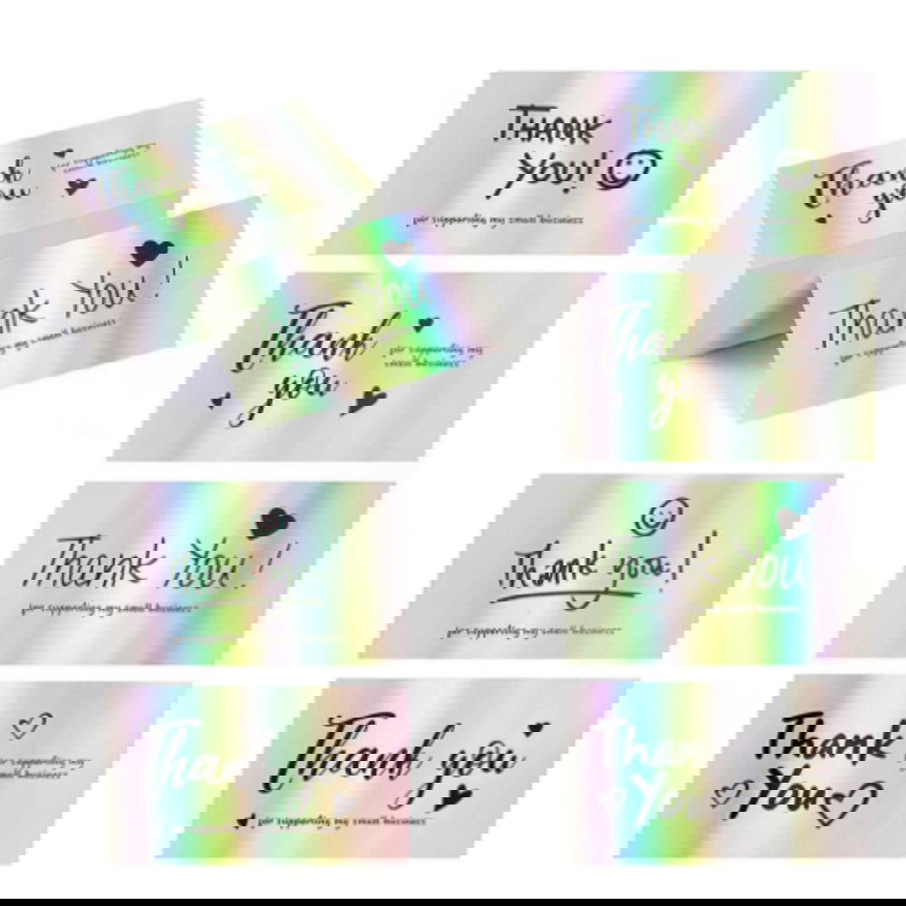 1/20 Pcs Laser Rainbow Thank You Cards: Perfect for Weddings, Business, Graduation, and Gift Packaging - Hiccupzz