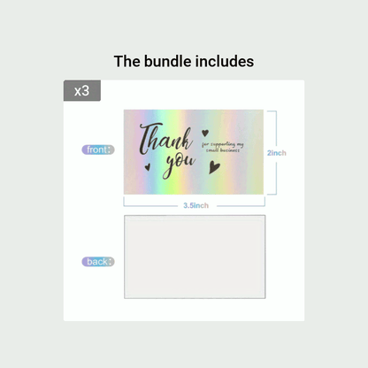 1/20 Pcs Laser Rainbow Thank You Cards: Perfect for Weddings, Business, Graduation, and Gift Packaging - Hiccupzz