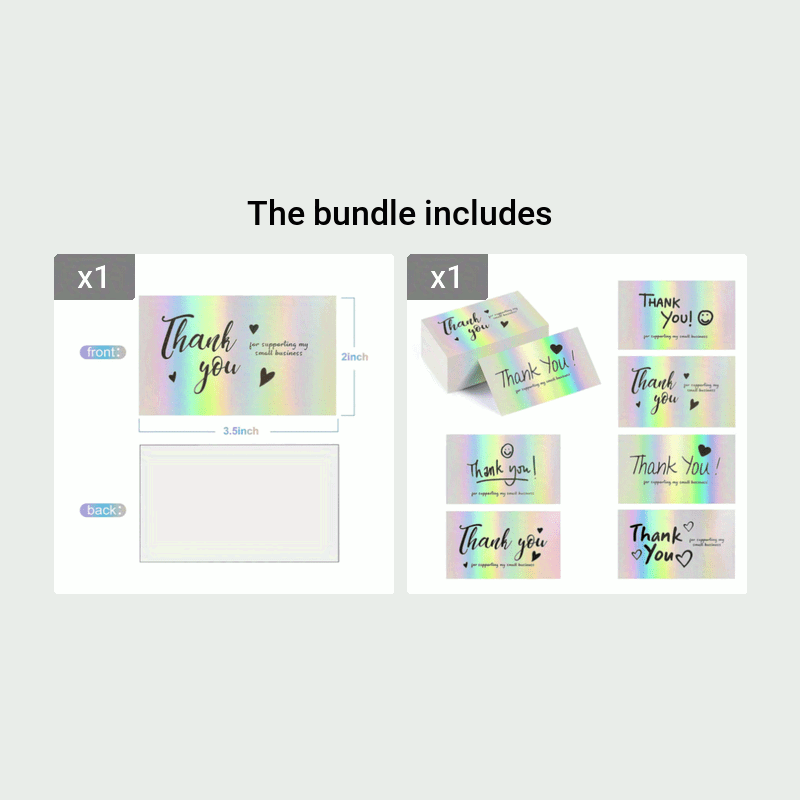 1/20 Pcs Laser Rainbow Thank You Cards: Perfect for Weddings, Business, Graduation, and Gift Packaging - Hiccupzz