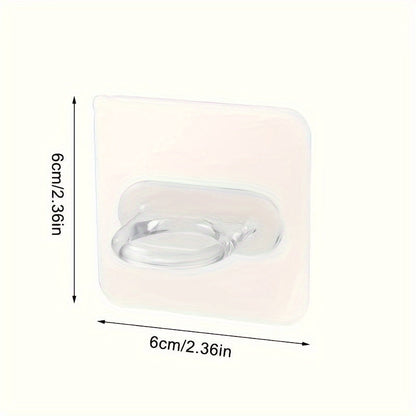 1/4/10/20 Pcs Adhesive Wall Hooks: No-Drill, Easy Install, Stylish Plastic Rings for Kitchen and Bathroom Organization - Hiccupzz