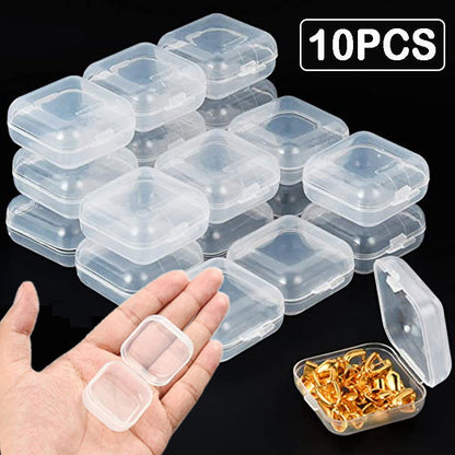 1/5/10 Pcs Plastic Transparent Mini Box With Lid, Square Container, For Storage Earbuds Jewelry Earrings Parts Box - Hiccupzz