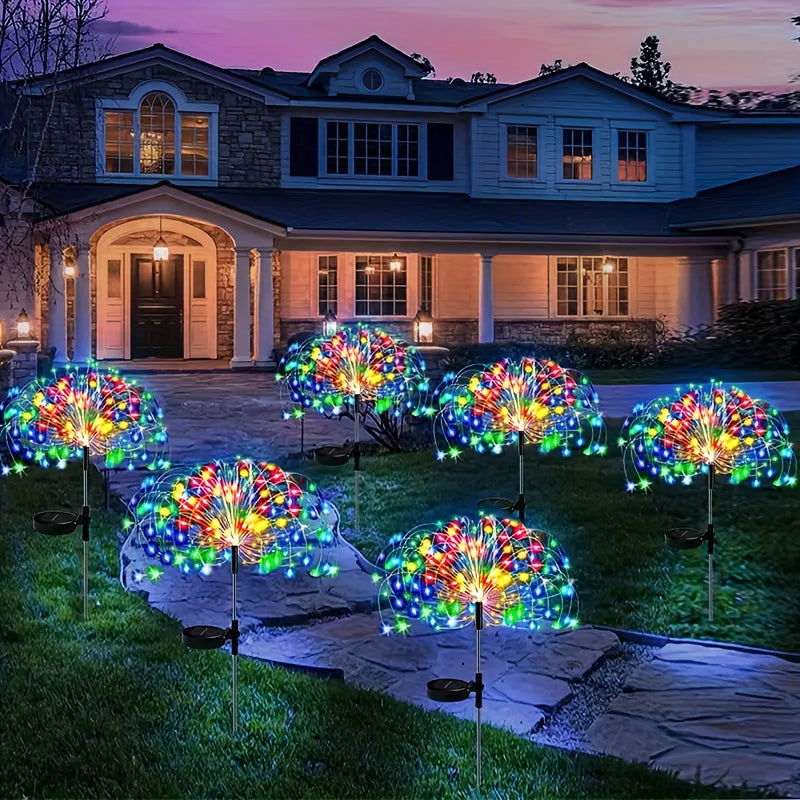 1-Pack Solar Firework Lights, 200/150/90/60 LEDs, 8 Modes - Hiccupzz