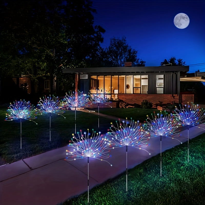1-Pack Solar Firework Lights, 200/150/90/60 LEDs, 8 Modes - Hiccupzz