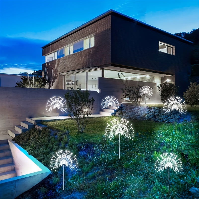 1-Pack Solar Firework Lights, 200/150/90/60 LEDs, 8 Modes - Hiccupzz