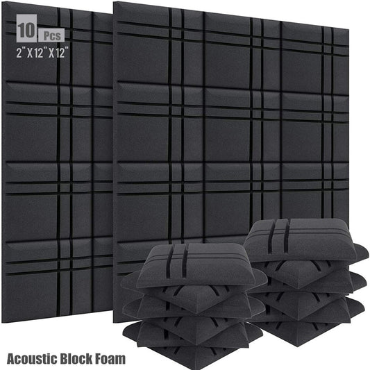 10/20 Pcs Acoustic Foam Panels 30x30x5cm Sound Absorption Wall Pad Studio - Hiccupzz