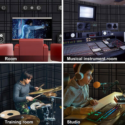 10/20 Pcs Acoustic Foam Panels 30x30x5cm Sound Absorption Wall Pad Studio - Hiccupzz