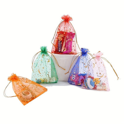 10-Pack Jewelry Gift Bags with Drawstring – Transparent Pouches for Candy, Christmas Gifts, and Special Occasions - Hiccupzz