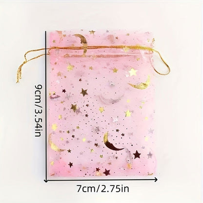 10-Pack Jewelry Gift Bags with Drawstring – Transparent Pouches for Candy, Christmas Gifts, and Special Occasions - Hiccupzz