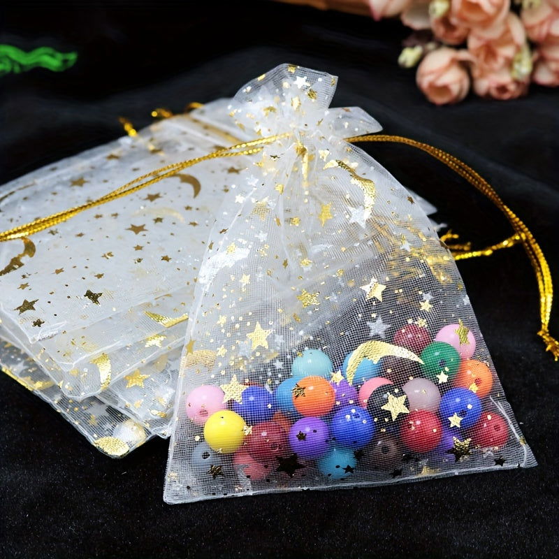 10-Pack Jewelry Gift Bags with Drawstring – Transparent Pouches for Candy, Christmas Gifts, and Special Occasions - Hiccupzz