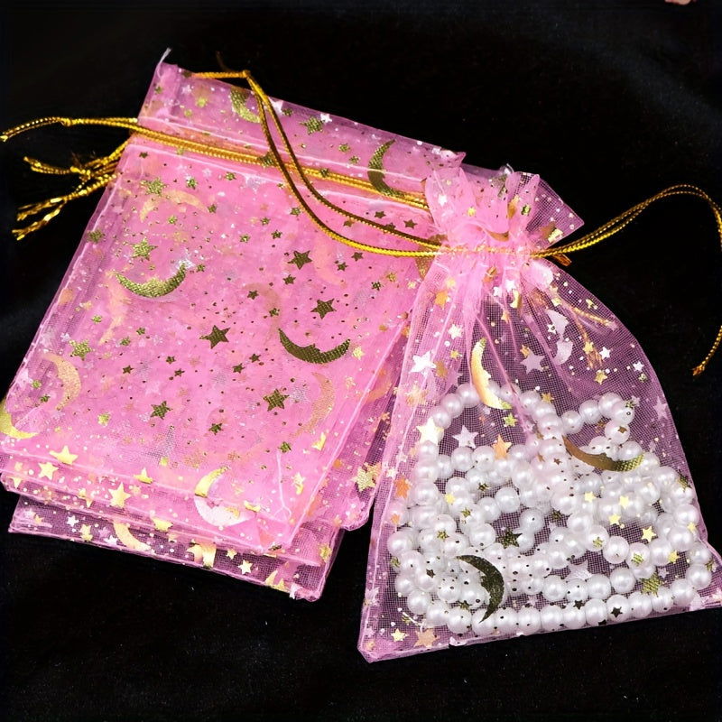 10-Pack Jewelry Gift Bags with Drawstring – Transparent Pouches for Candy, Christmas Gifts, and Special Occasions - Hiccupzz