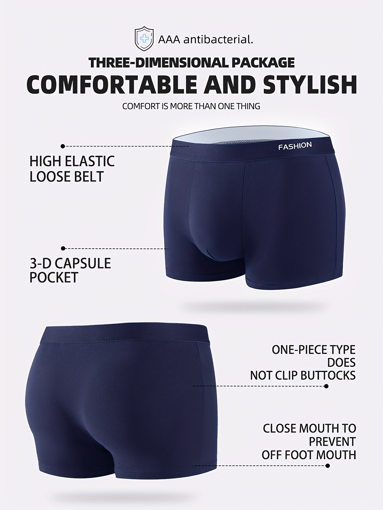 10-Pack Men's Antibacterial Boxer Briefs - Breathable Sports Shorts for Casual Comfort - Hiccupzz