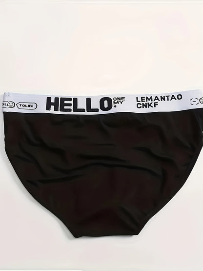 10-Pack Men's 'HELLO' Print Summer Briefs - Comfortable Bikini Underwear - Hiccupzz