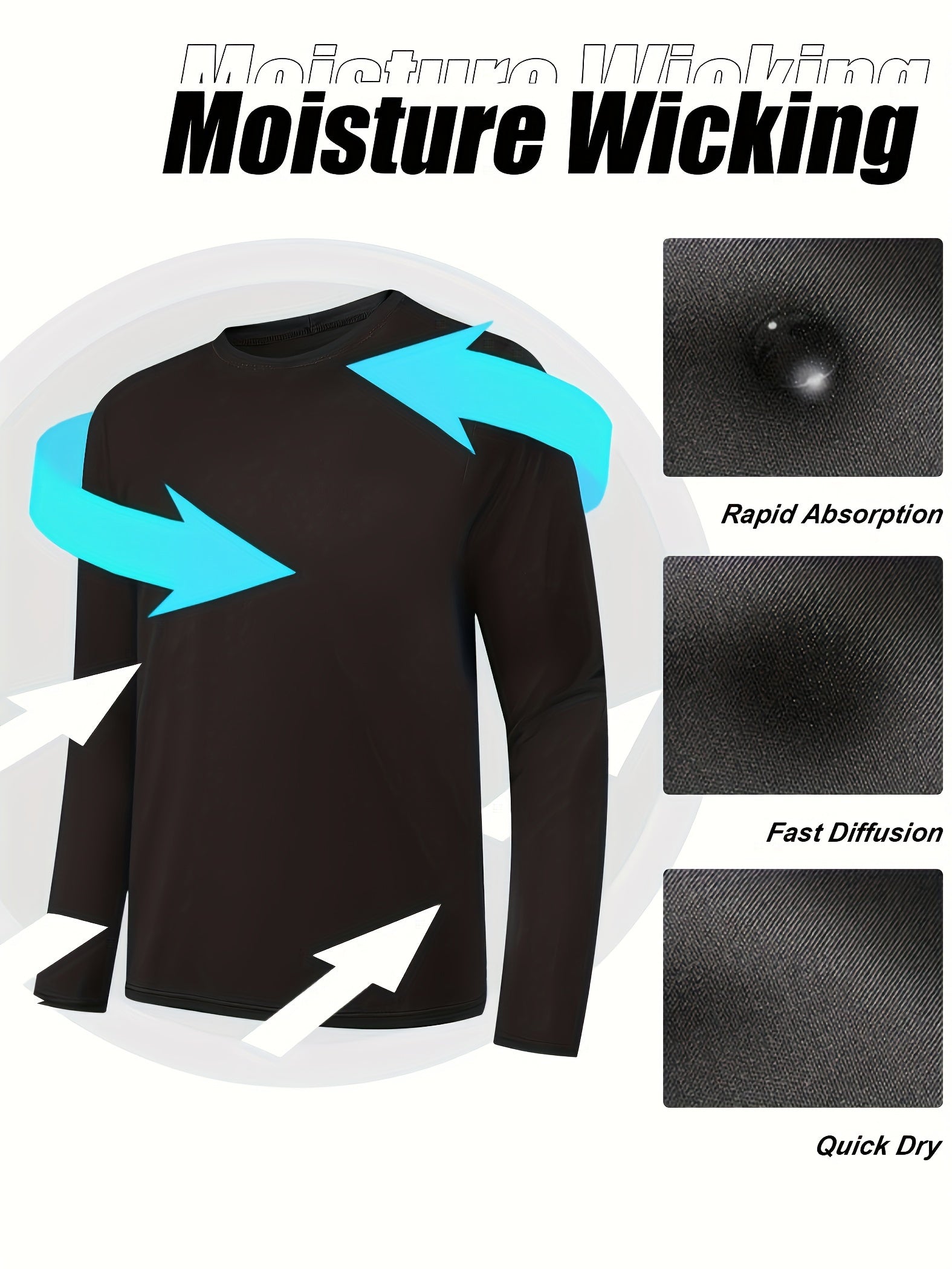 10-Pack Men's Quick-Dry Long Sleeve T-Shirts - Moisture-Wicking Casual Workout Performance Tees - Hiccupzz