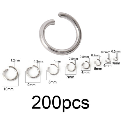 100-200 Pcs/lot Stainless Steel Open Jump Rings Split Rings Connectors For DIY Jewelry Making Supplies Accessories - Hiccupzz
