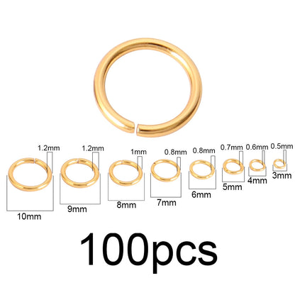 100-200 Pcs/lot Stainless Steel Open Jump Rings Split Rings Connectors For DIY Jewelry Making Supplies Accessories - Hiccupzz