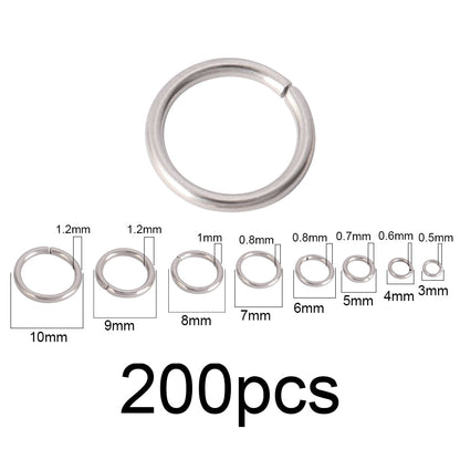 100-200 Pcs/lot Stainless Steel Open Jump Rings Split Rings Connectors For DIY Jewelry Making Supplies Accessories - Hiccupzz