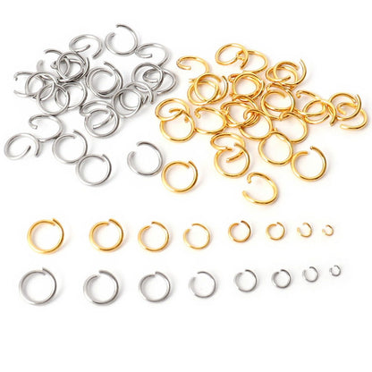 100-200 Pcs/lot Stainless Steel Open Jump Rings Split Rings Connectors For DIY Jewelry Making Supplies Accessories - Hiccupzz