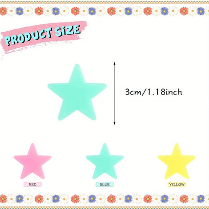 100-Pcs Plastic Glow Stars Set: Fluorescent Night Sky Decals for Bedroom Ceiling and Wall Decor - Hiccupzz