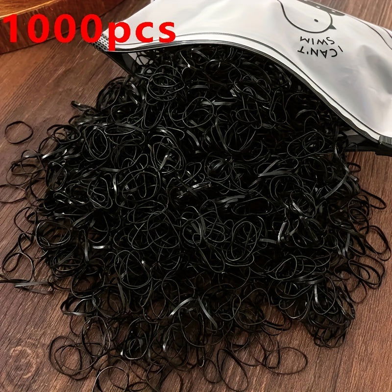 1000/2000 Pcs Candy-Colored Elastic Hair Bands Set : High-Elasticity Mini Rubber Bands with Storage Bag - Non-Electric, Suitable for Ages 14+ - Hiccupzz
