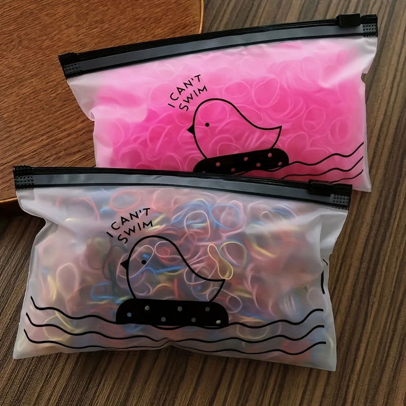 1000/2000 Pcs Candy-Colored Elastic Hair Bands Set : High-Elasticity Mini Rubber Bands with Storage Bag - Non-Electric, Suitable for Ages 14+ - Hiccupzz