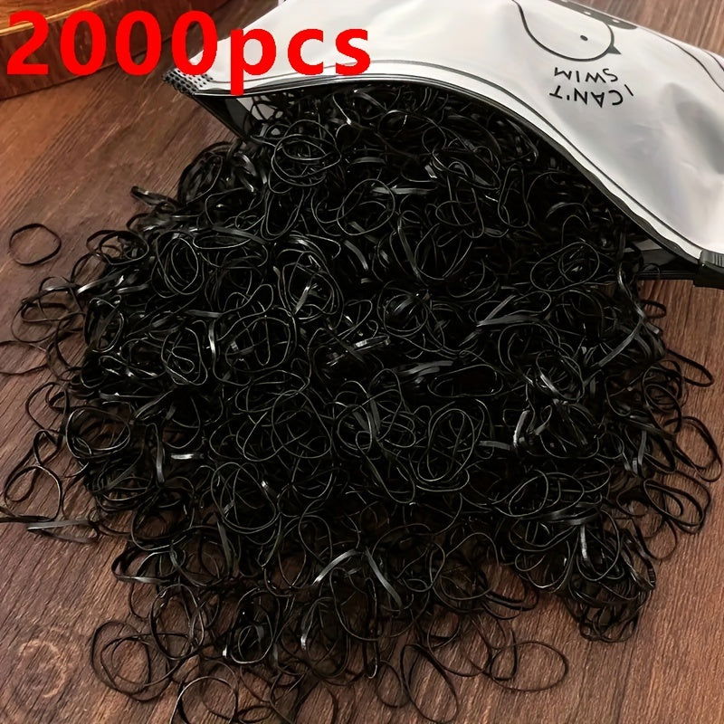 1000/2000 Pcs Candy-Colored Elastic Hair Bands Set : High-Elasticity Mini Rubber Bands with Storage Bag - Non-Electric, Suitable for Ages 14+ - Hiccupzz