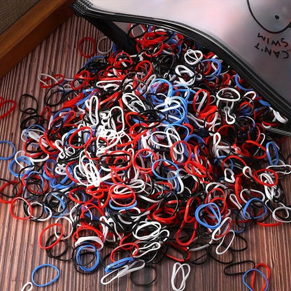 1000 Pcs Colorful Disposable Rubber Bands Set - Perfect For Girls' Casual Hair Styling & Accessories - Hiccupzz