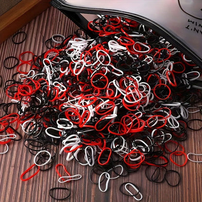 1000 Pcs Colorful Disposable Rubber Bands Set - Perfect For Girls' Casual Hair Styling & Accessories - Hiccupzz