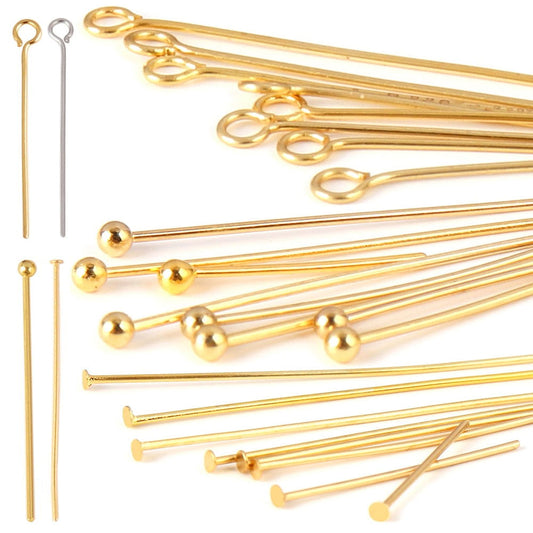 100 Pcs 15-50mm 316 Stainless Steel Flat Head Ball  For DIY Jewelry Making Supplies Findings - Hiccupzz