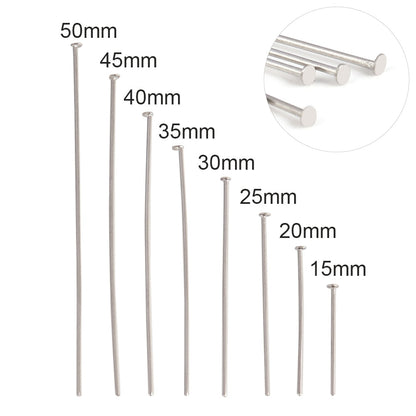 100 Pcs 15-50mm 316 Stainless Steel Flat Head Ball  For DIY Jewelry Making Supplies Findings - Hiccupzz