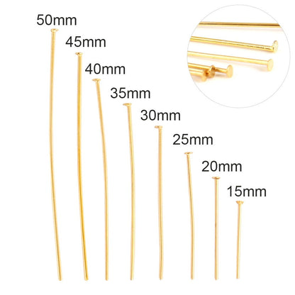 100 Pcs 15-50mm 316 Stainless Steel Flat Head Ball  For DIY Jewelry Making Supplies Findings - Hiccupzz