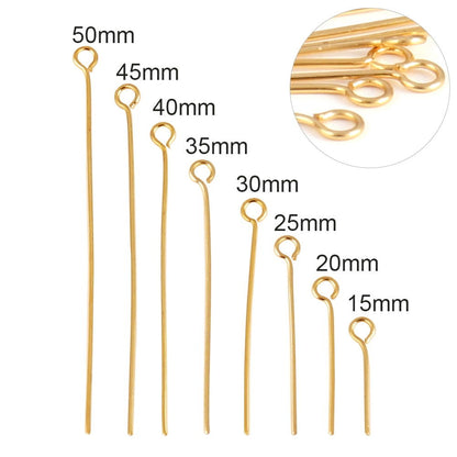 100 Pcs 15-50mm 316 Stainless Steel Flat Head Ball  For DIY Jewelry Making Supplies Findings - Hiccupzz