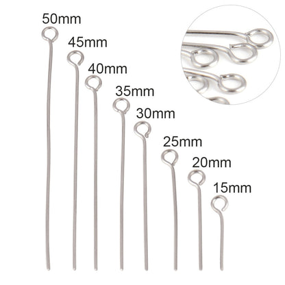100 Pcs 15-50mm 316 Stainless Steel Flat Head Ball  For DIY Jewelry Making Supplies Findings - Hiccupzz