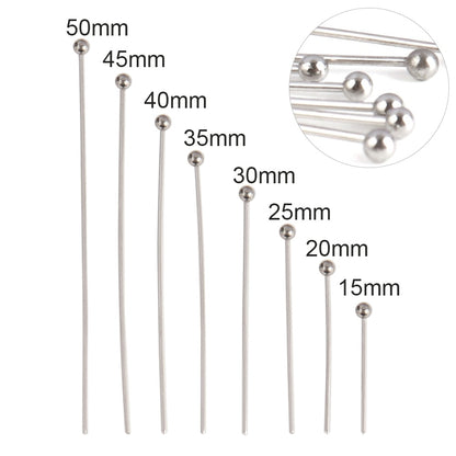 100 Pcs 15-50mm 316 Stainless Steel Flat Head Ball  For DIY Jewelry Making Supplies Findings - Hiccupzz