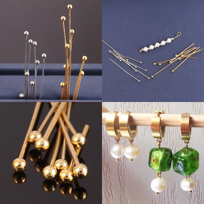 100 Pcs 15-50mm 316 Stainless Steel Flat Head Ball  For DIY Jewelry Making Supplies Findings - Hiccupzz