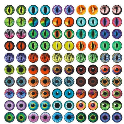 100 Pcs (50 pairs) Dragon Eyes, Cat Eye and etc. - Hiccupzz