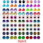 100 Pcs (50 pairs) Dragon Eyes, Cat Eye and etc. - Hiccupzz