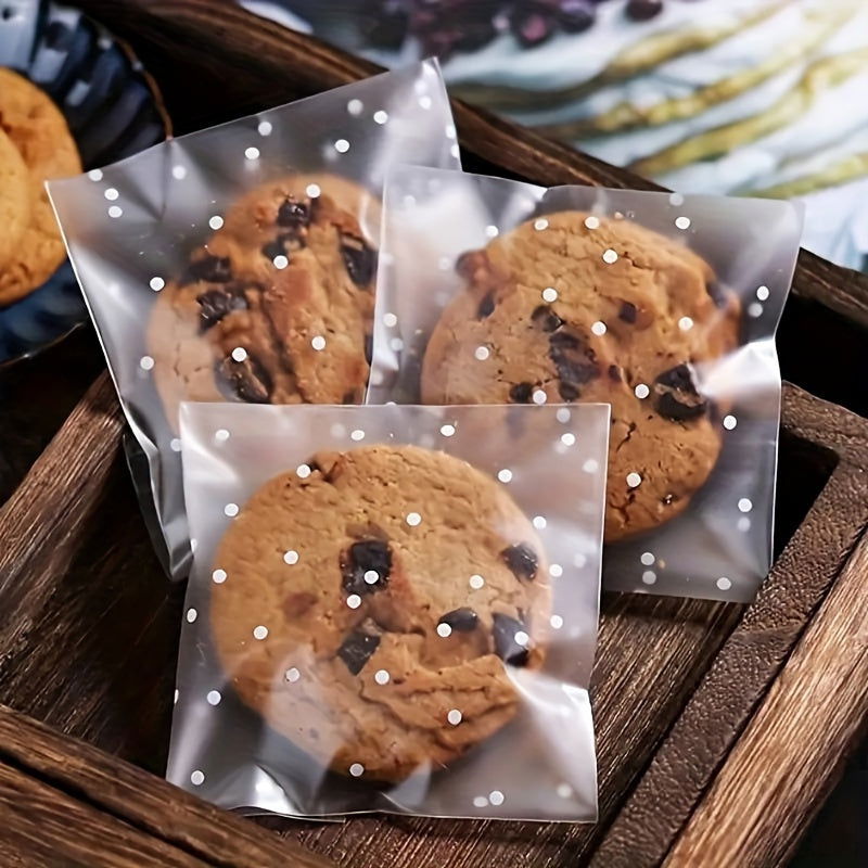 100 Pcs Cute Dot Candy Packaging Bags (10cm x 10cm) – Large Frosted Dot-Shaped Bags, High-Quality Biscuit and Holiday Gift Bags - Hiccupzz