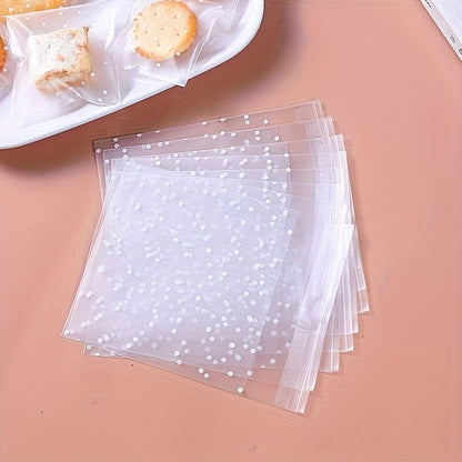100 Pcs Cute Dot Candy Packaging Bags (10cm x 10cm) – Large Frosted Dot-Shaped Bags, High-Quality Biscuit and Holiday Gift Bags - Hiccupzz