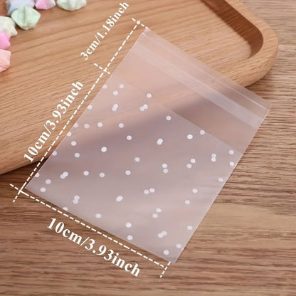 100 Pcs Cute Dot Candy Packaging Bags (10cm x 10cm) – Large Frosted Dot-Shaped Bags, High-Quality Biscuit and Holiday Gift Bags - Hiccupzz