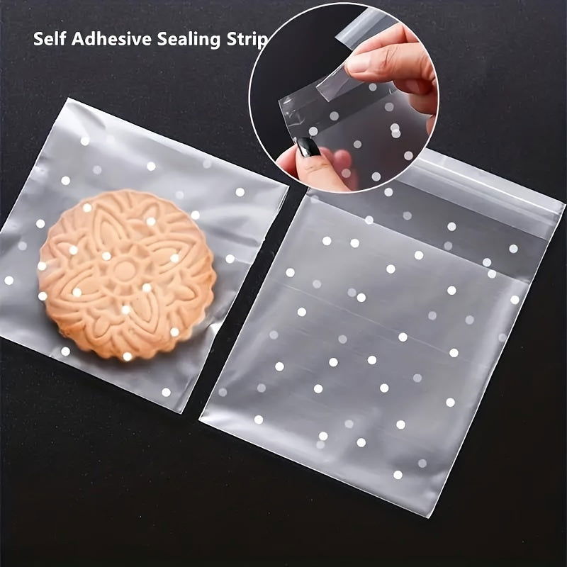 100 Pcs Cute Dot Candy Packaging Bags (10cm x 10cm) – Large Frosted Dot-Shaped Bags, High-Quality Biscuit and Holiday Gift Bags - Hiccupzz