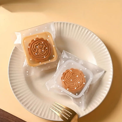 100 Pcs Cute Dot Candy Packaging Bags (10cm x 10cm) – Large Frosted Dot-Shaped Bags, High-Quality Biscuit and Holiday Gift Bags - Hiccupzz