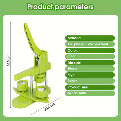 100 Pcs DIY Button Maker Machine with Parts – Badge Punch Press, Options for 25mm, 32mm, 58mm, Includes Circle Cutter and Magic Book - Hiccupzz