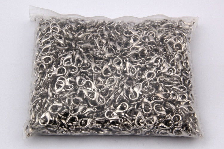 100 Pcs Gold Metal Lobster Clasps Bracelets Connectors Hooks Buckle Charm Materials for DIY Jewelry Making Supplies Accessories - Hiccupzz