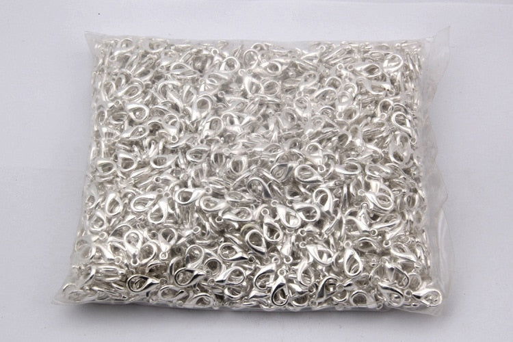100 Pcs Gold Metal Lobster Clasps Bracelets Connectors Hooks Buckle Charm Materials for DIY Jewelry Making Supplies Accessories - Hiccupzz