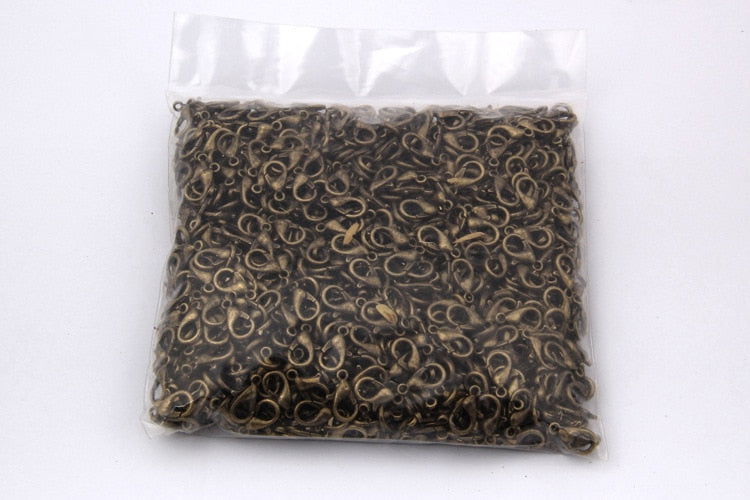 100 Pcs Gold Metal Lobster Clasps Bracelets Connectors Hooks Buckle Charm Materials for DIY Jewelry Making Supplies Accessories - Hiccupzz