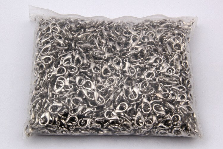 100 Pcs Gold Metal Lobster Clasps Bracelets Connectors Hooks Buckle Charm Materials for DIY Jewelry Making Supplies Accessories - Hiccupzz