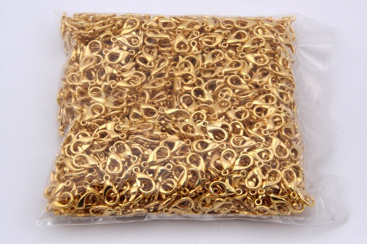 100 Pcs Gold Metal Lobster Clasps Bracelets Connectors Hooks Buckle Charm Materials for DIY Jewelry Making Supplies Accessories - Hiccupzz